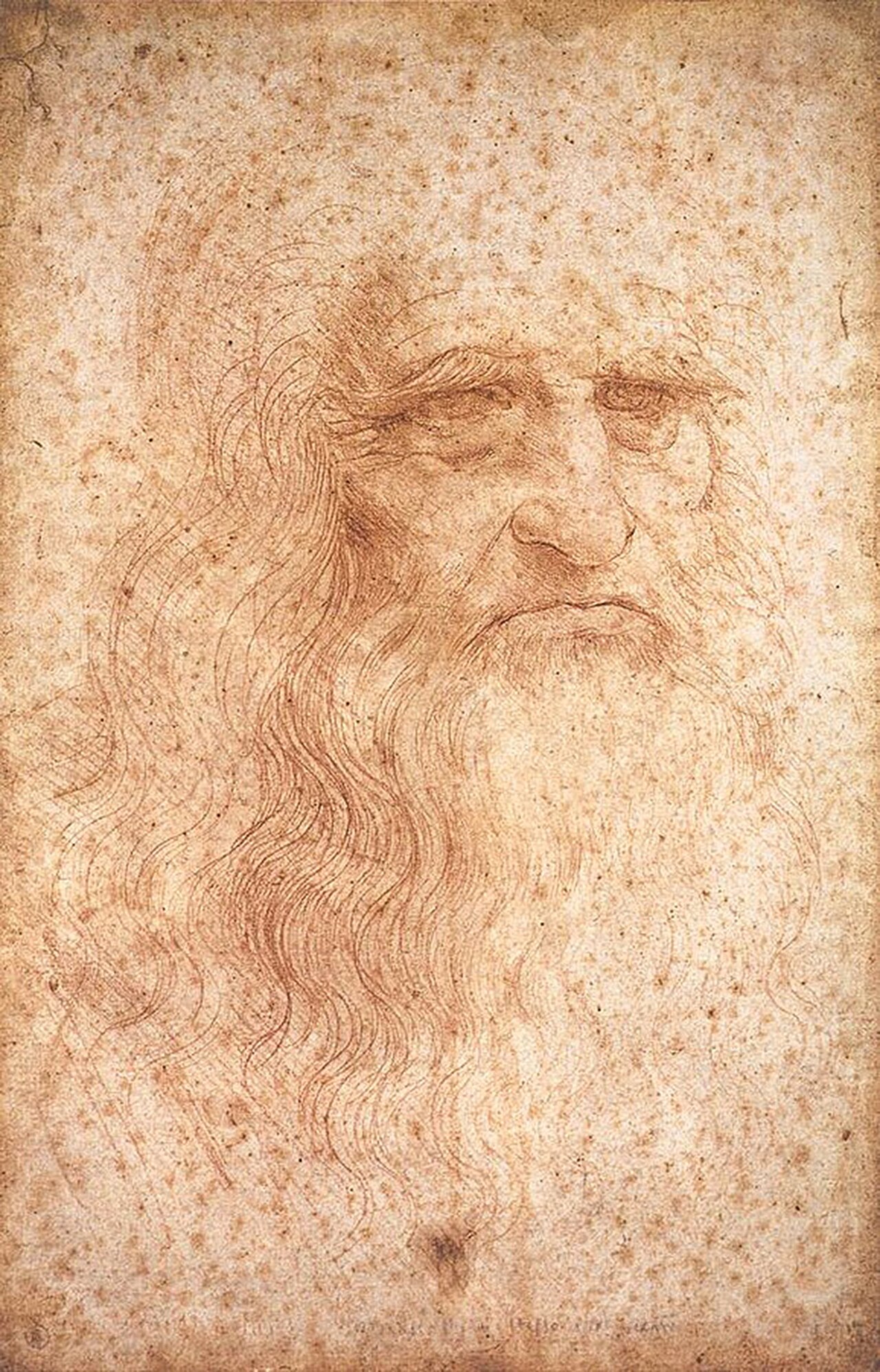 Leonardo da Vinci, presumed self-portrait in red chalk, circa 1512